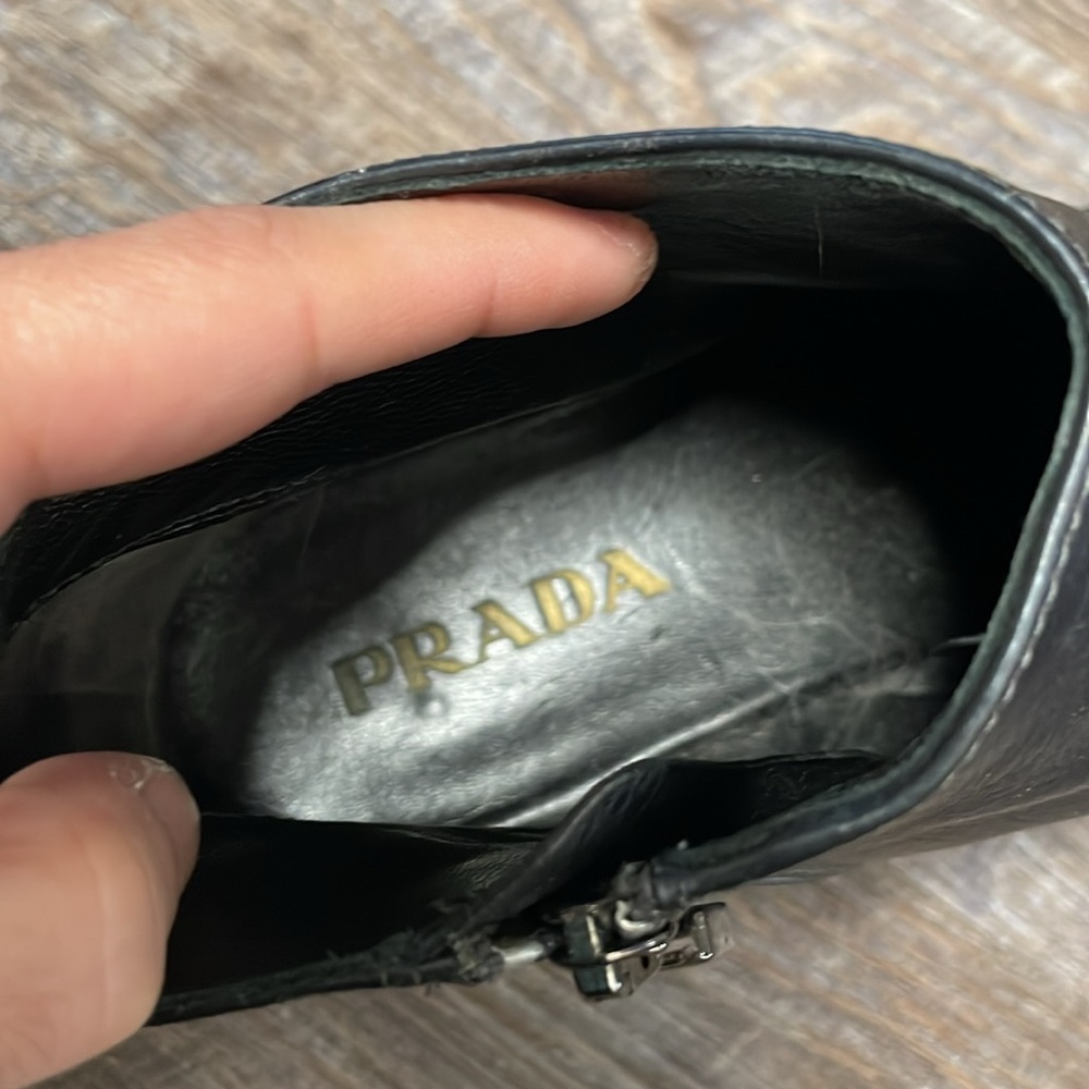 Vintage Prada leather ankle kitten heel booties boots - Picture 9 of 12